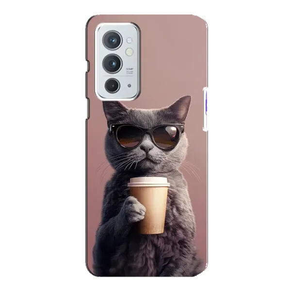 Чехол с принтом «Кот с кофе» для OnePlus 9RT