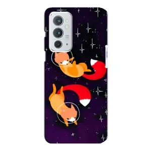 Чехлы с картинкой Лисички для OnePlus 9RT (VPrint) (Лисички космонавты)