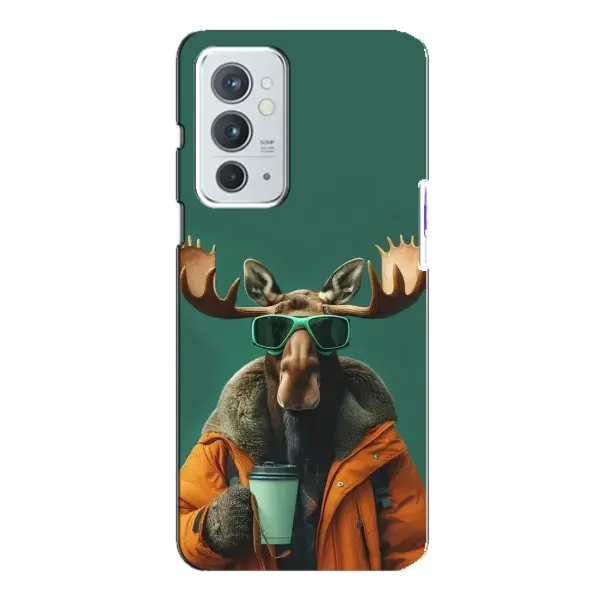 Чехол с принтом «Лось с кофе» для OnePlus 9RT