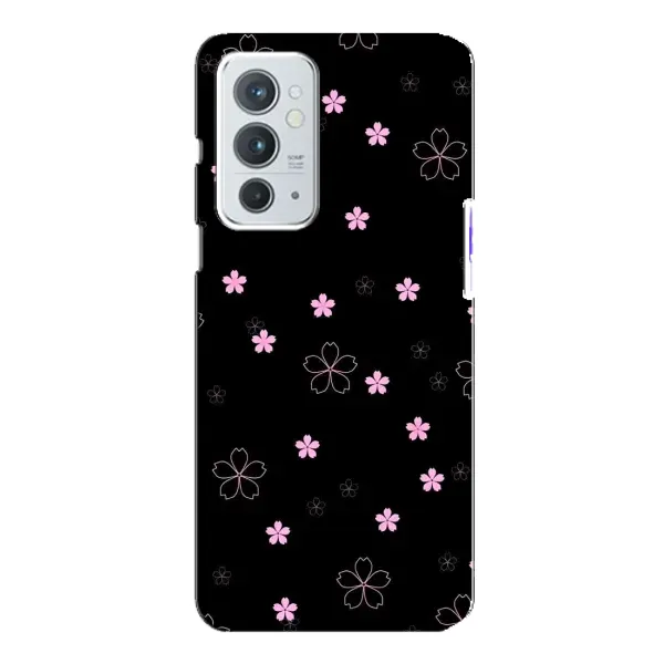 Чехол с принтом «Розовые цветы на черном» для OnePlus 9RT Чехол с принтом «Розовые цветы на черном» для OnePlus 9RT