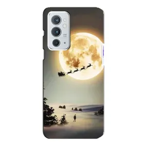 Новогодние, Праздничные Чехлы для OnePlus 9RT - 2024 год (Санта на луне)