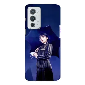 Чехлы Венсдей на OnePlus 9RT Уэнсдей (AlphaPrint) (Уэнздей с зонтом)