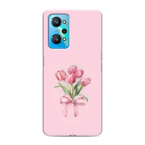 Чехол с розовым рисунком для Realme GT Neo 2 (Букет цветов)