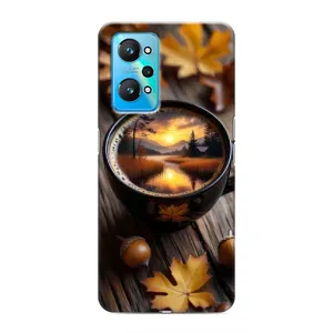 Чехол с уникальным дизайном «Осень с кофе» для Realme GT Neo 2 (Темный кофе)