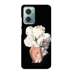 Чехлы (ART) Цветы на Xiaomi Redmi Note 11E (VPrint) (Білі квіти)