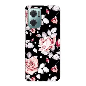 Чохли з квітами для Xiaomi Redmi Note 11E (VPrint) (Квіти на чорному)