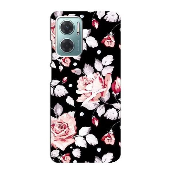 Чехол с принтом «Цветочки на черном» для Xiaomi Redmi Note 11E