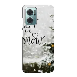 Новорічні, Святкові Чохли для Xiaomi Redmi Note 11E - 2024 год (Let it snow)