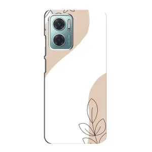 Силконовий чохол з принтом в квітах на Xiaomi Redmi Note 11E (Нюдова гілочка абстракція)