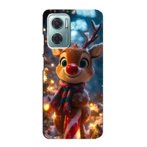 Яскравий чохол для Xiaomi Redmi Note 11E з Зимові Оленята (Олень з шарфом)