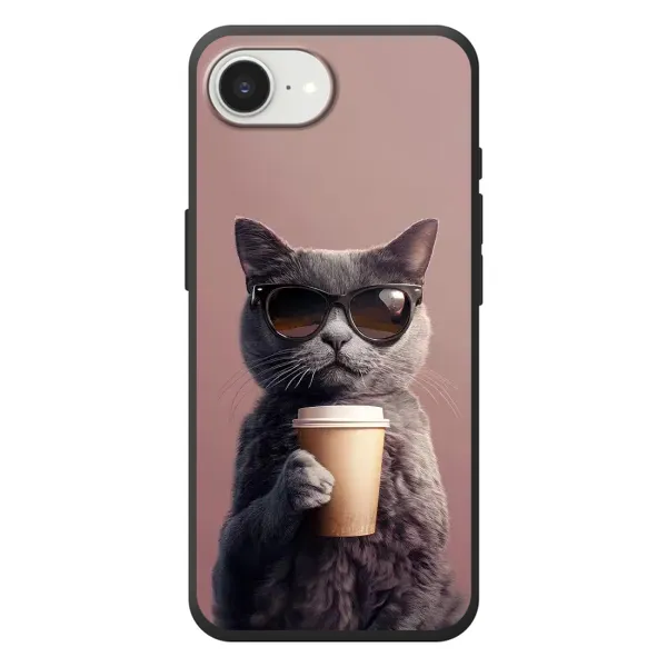 Чехол с принтом «Кот с кофе» для iPhone 17e