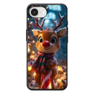 Яркий чехол для iPhone 17e с Зимними Оленятами (Олень с шарфом)