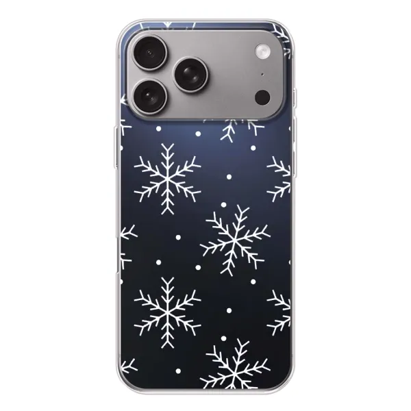 Чохол з принтом «Білі сніжинки» для Apple iPhone 18 Pro Max