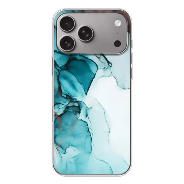 Чохол з принтом «Бірюзовий мрамор» для Apple iPhone 18 Pro Max