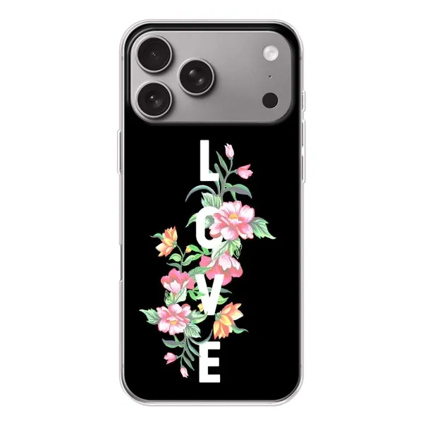 Чехол с принтом «Цветы LOVE» для Apple iPhone 18 Pro Max