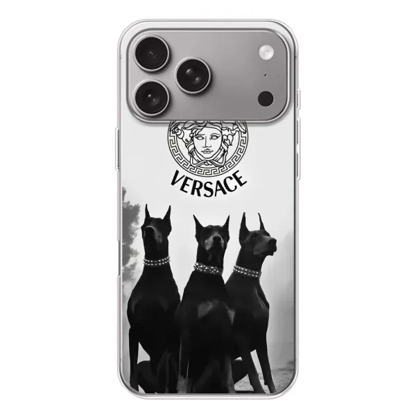 Чохол з принтом «Доберман Версаче» для Apple iPhone 18 Pro Max