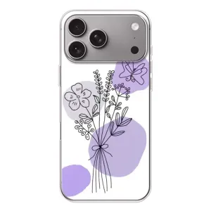 Силконовий чохол з принтом в квітах на Apple iPhone 18 Pro Max (Букет фіолетова абстракція)