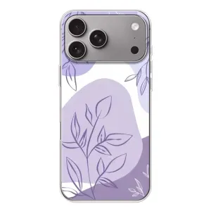 Силконовий чохол з принтом в квітах на Apple iPhone 18 Pro Max (Фіолетове листя абстракція)