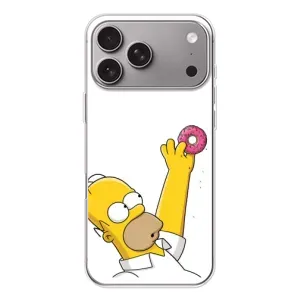 Чjхол з Сімпсонами для Apple iPhone 18 Pro Max (VPrint) (Гомер з пончиком)
