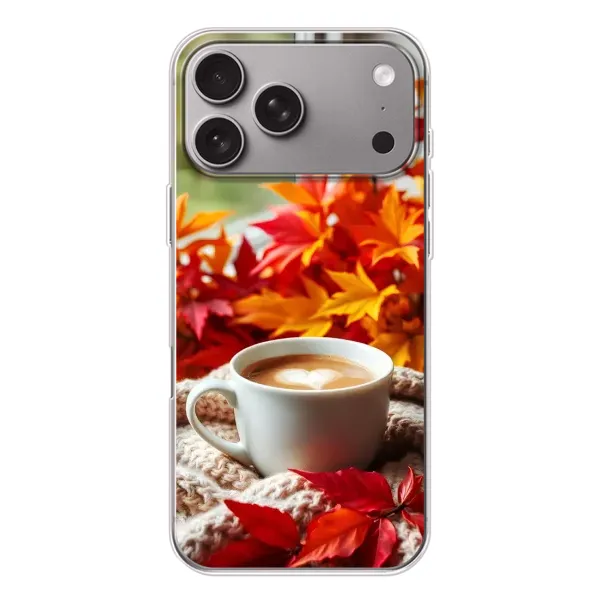 Чохол з принтом «Кава та листя» для Apple iPhone 18 Pro Max