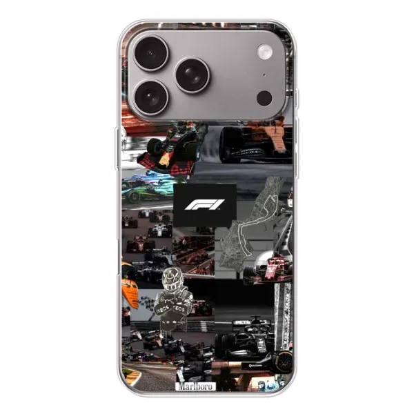 Чохол з принтом «Гоночний колаж Ф1» для Apple iPhone 18 Pro Max