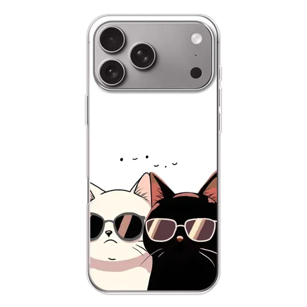 Чохол з принтом «Коти в окулярах» для Apple iPhone 18 Pro Max