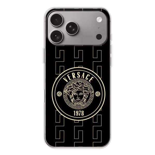 Чохол з принтом «Лого Версаче» для Apple iPhone 18 Pro Max