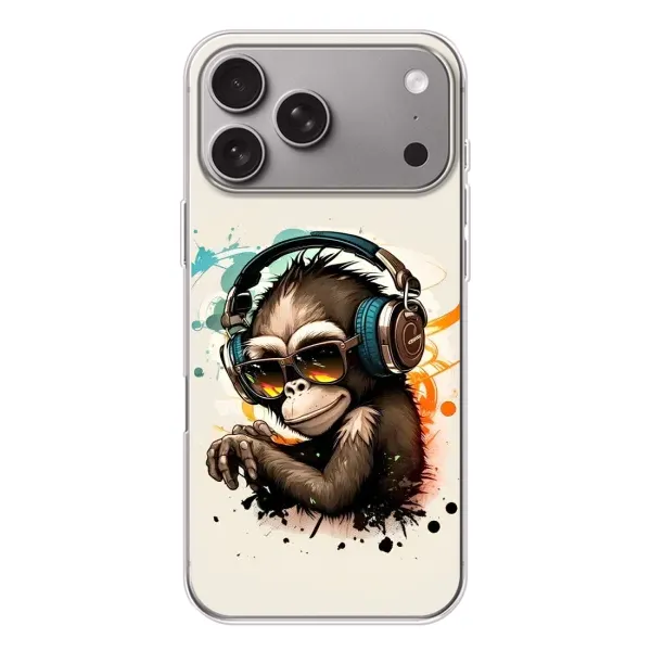 Чохол з принтом «Макака в навушниках» для Apple iPhone 18 Pro Max Чохол з принтом «Макака в навушниках» для Apple iPhone 18 Pro Max