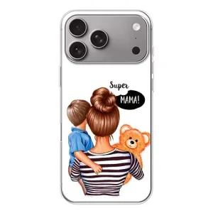 Чохол з друком для Apple iPhone 18 Pro Max - (Мама з дитинкою) (AlphaPrint) (Мама з синочком)