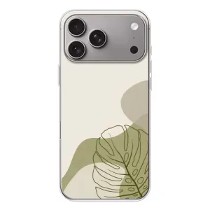 Силконовий чохол з принтом в квітах на Apple iPhone 18 Pro Max (Зелена монстера дизайн)