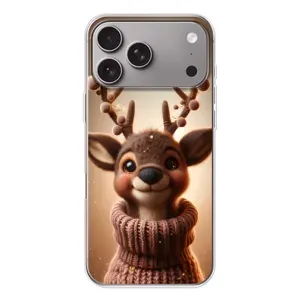 Яскравий чохол для Apple iPhone 18 Pro Max з Зимові Оленята (Олень в светрі)