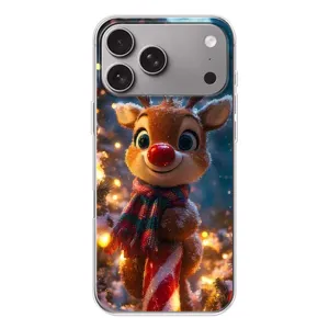 Яскравий чохол для Apple iPhone 18 Pro Max з Зимові Оленята (Олень з шарфом)