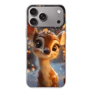 Яскравий чохол для Apple iPhone 18 Pro Max з Зимові Оленята (Оленятко серед гірлянд)