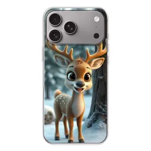 Яскравий чохол для Apple iPhone 18 Pro Max з Зимові Оленята (Оленятко в лісі)