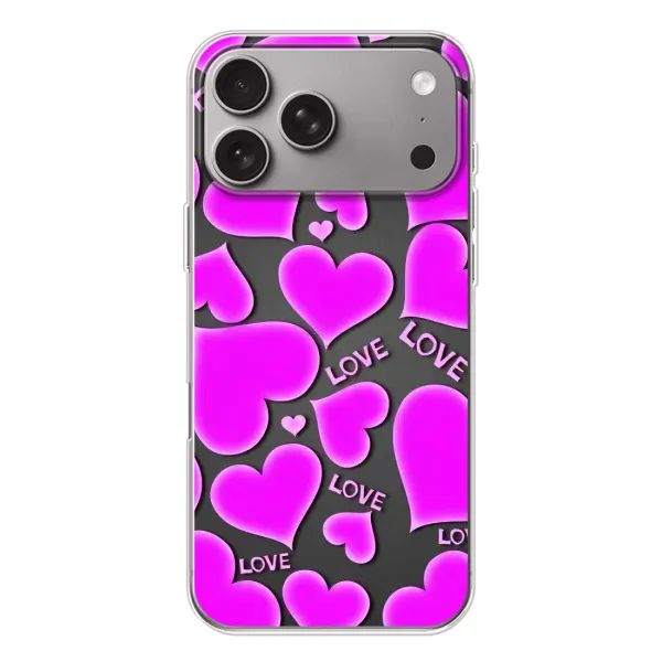 Чехол с принтом «Pink hearts» для Apple iPhone 18 Pro Max