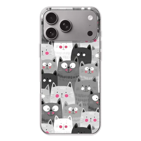 Чохол з принтом «Мальовані котики» для Apple iPhone 18 Pro Max