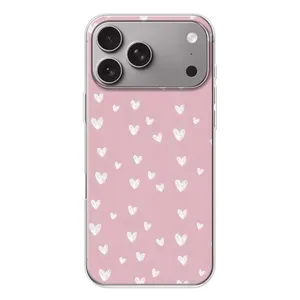 Чохол з розовим принтом для Apple iPhone 18 Pro Max (Сердечки на рожевому)