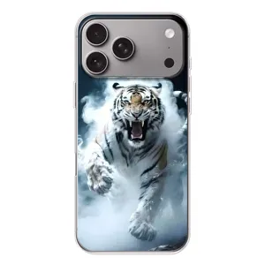 Чохол з картинкою 'Хижаки' для Apple iPhone 18 Pro Max (Білий тигр у диму)