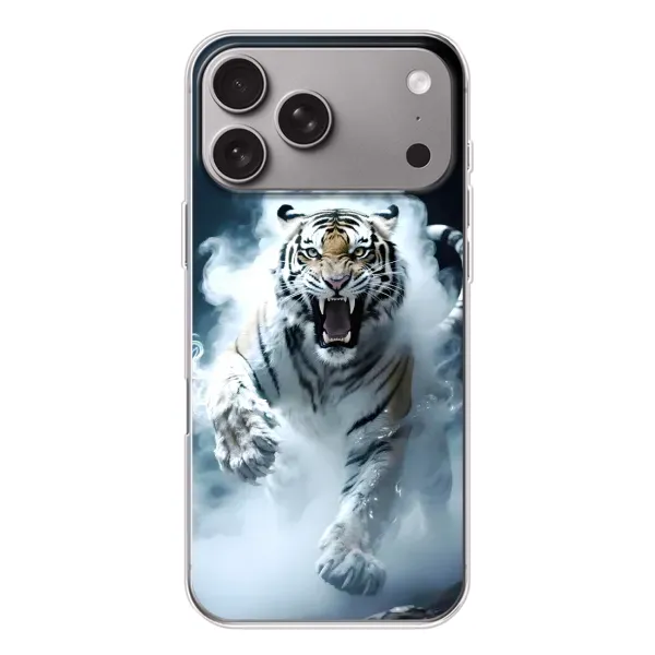 Чохол з принтом «Білий тигр у диму» для Apple iPhone 18 Pro Max