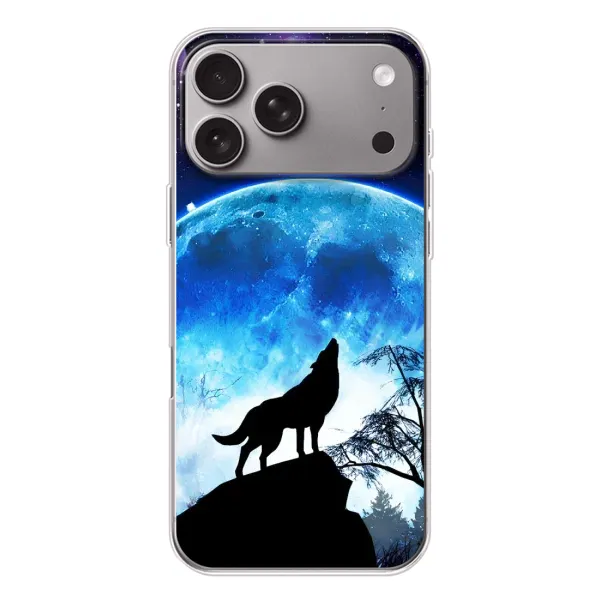 Чохол з принтом «Вовк на місяць» для Apple iPhone 18 Pro Max