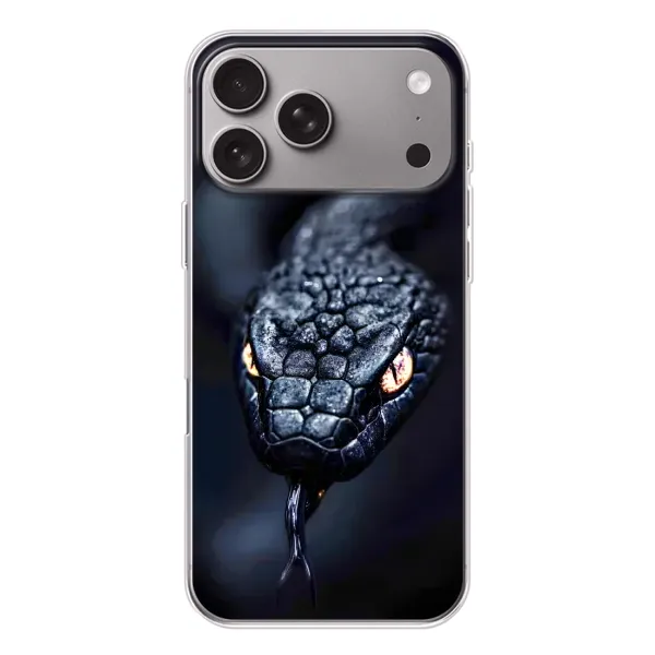 Чохол з принтом «Чорна змія» для Apple iPhone 18 Pro Max