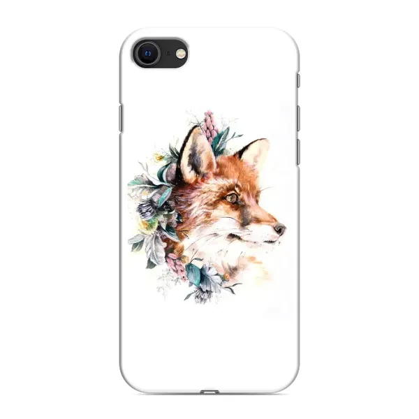 Чехол с принтом «Лисичка в цветочках» для iPhone 8