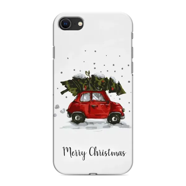 Чохол з принтом «Авто з ялинкою» для iPhone 8
