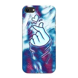 Чохол з принтом для iPhone 8 (AlphaPrint - Знак сердечка) (Радужне серце)