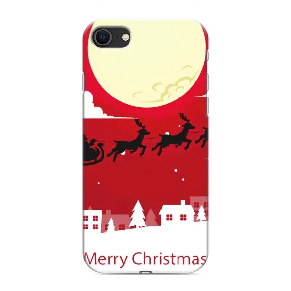 Чохол з принтом «Санта з оленями» для iPhone 8