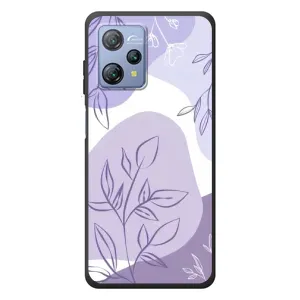 Силконовий чохол з принтом в квітах на Blackview A53 (Фіолетове листя абстракція)