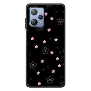 Чохол з розовим принтом для Blackview A53 (Рожеві квіти на чорному)