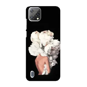 Чехлы (ART) Цветы на Blackview A55 (VPrint) (Белые цветы)