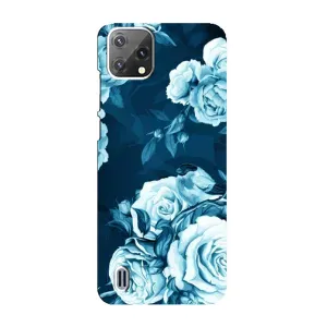 Чехлы (ART) Цветы на Blackview A55 (VPrint) (Голубые Бутоны)