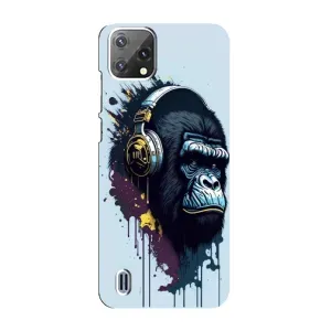 Чехол с Обезьянами Blackview A55 - (AlphaPrint) (Горилла в наушниках)